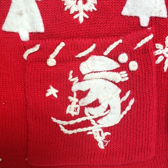 Vintage Holiday Embroidered and Applique Cardigan Sweater Sz XL - Picture 6 of 12